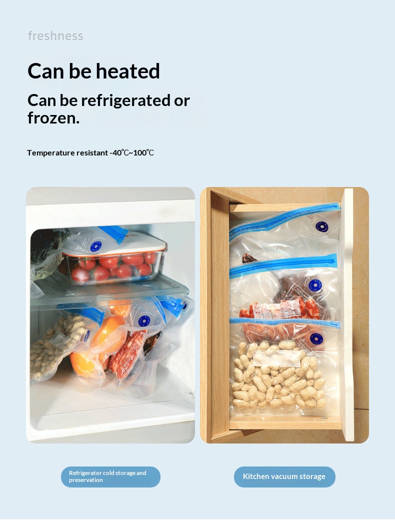 AliExpress BPA Free Reusable Vacuum Food Storage Bags, Vacuum Sealer Packaging Bags for Food Fresh Keeping