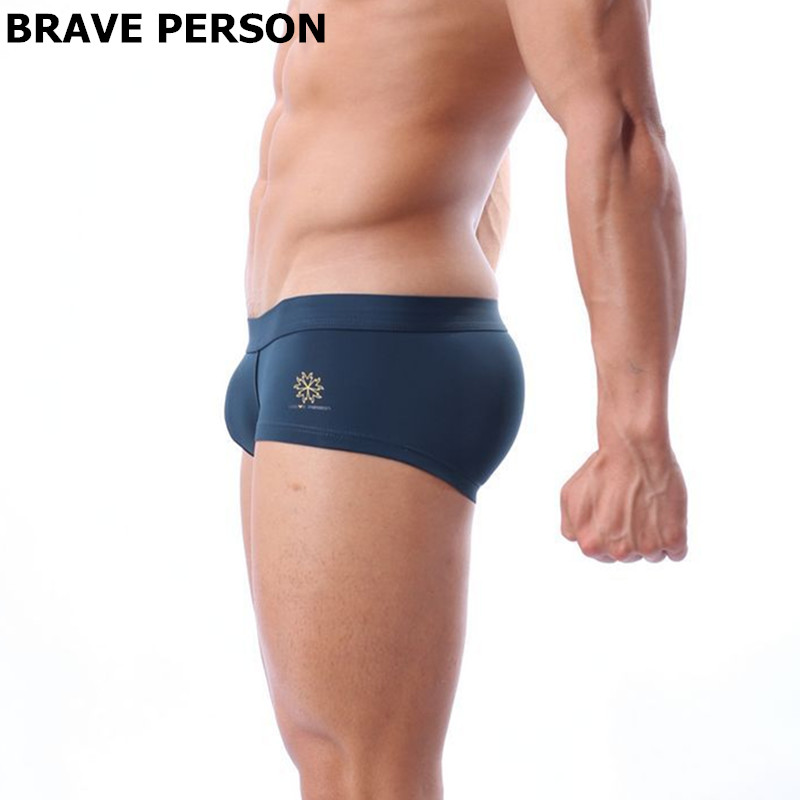 AliExpress BRAVE PERSON Men's Low-Waist Nylon Boxer Shorts Underwear 4 Color Boxer Briefs High-Quality Comfortable Men's Trunks, view 2