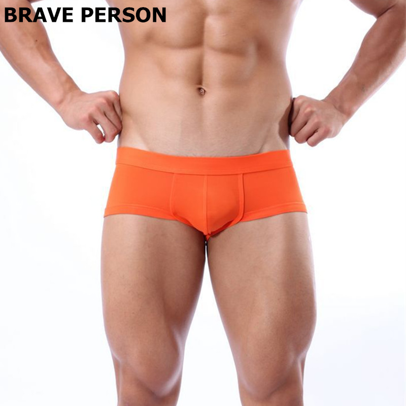 AliExpress BRAVE PERSON Men's Low-Waist Nylon Boxer Shorts Underwear 4 Color Boxer Briefs High-Quality Comfortable Men's Trunks, view 5