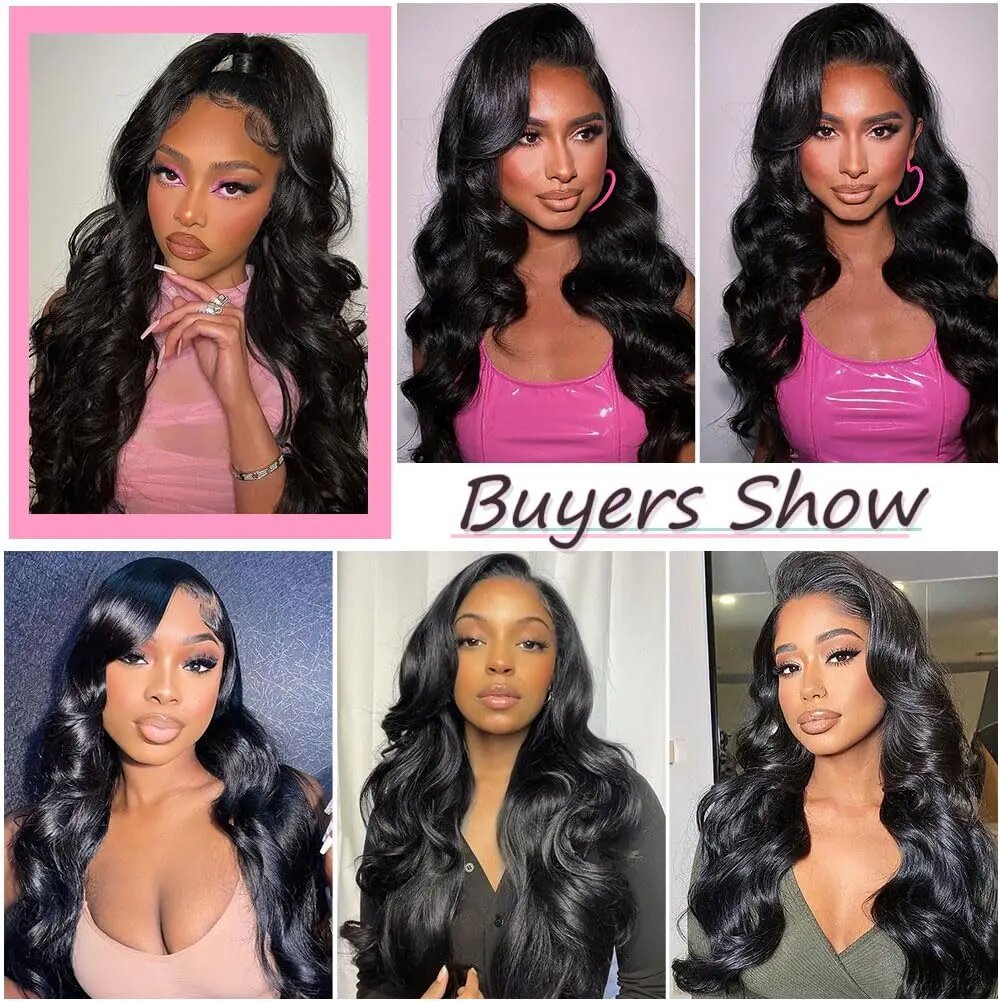 AliExpress Brazilian Natural Body Wave Virgin Human Hair Wig HD Lace Frontal Closure 360 Wig 13x4 13x6 5x5 180% 200% Density 16-40 Inch Pre Bleached Knots, view 3