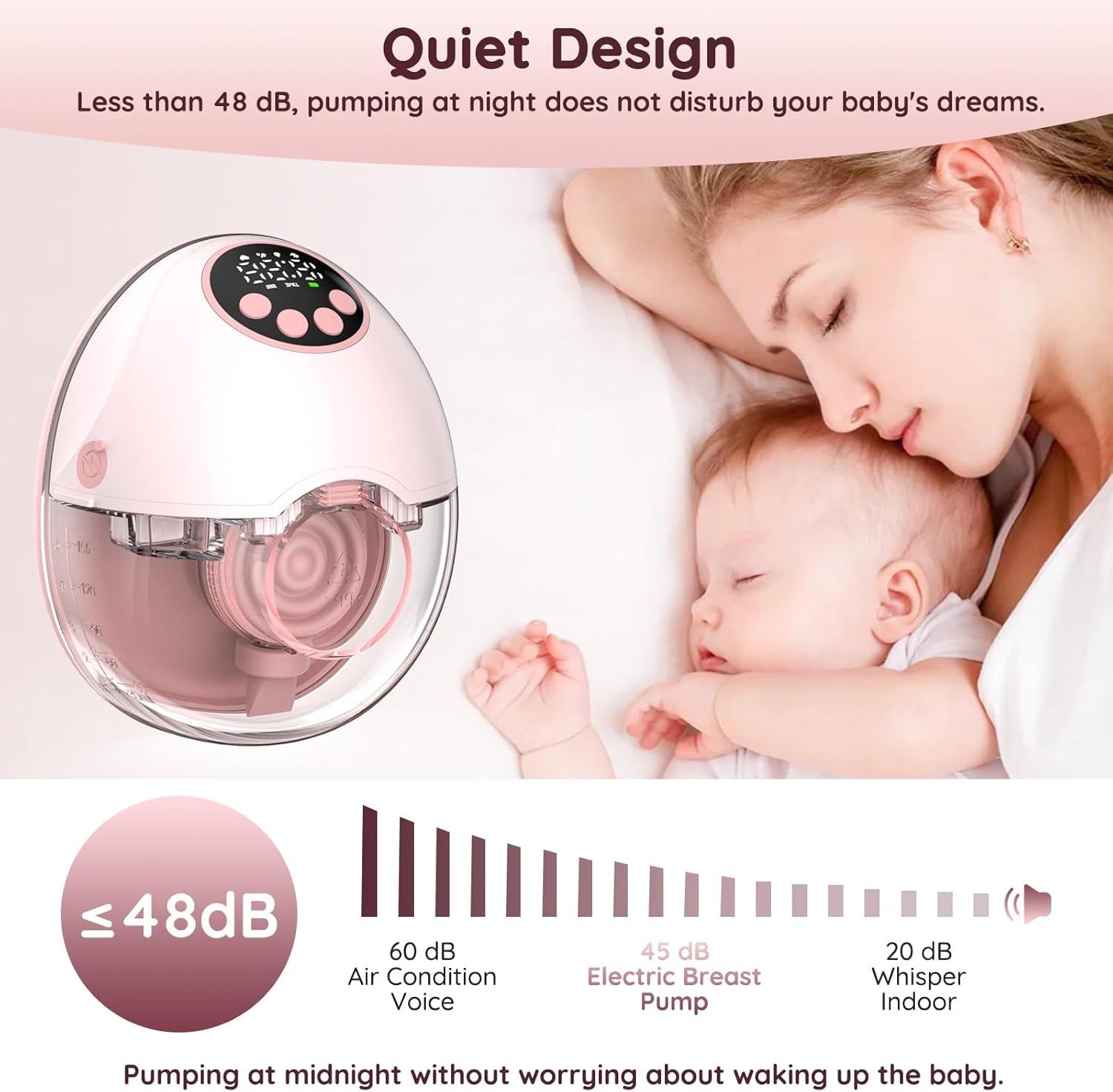 AliExpress Breast Pump Electric Handsfree BPA Free With Heating & UV Sterilize Lid Optional Wireless Upgrade Wearable Breastfeeding Pump, view 6