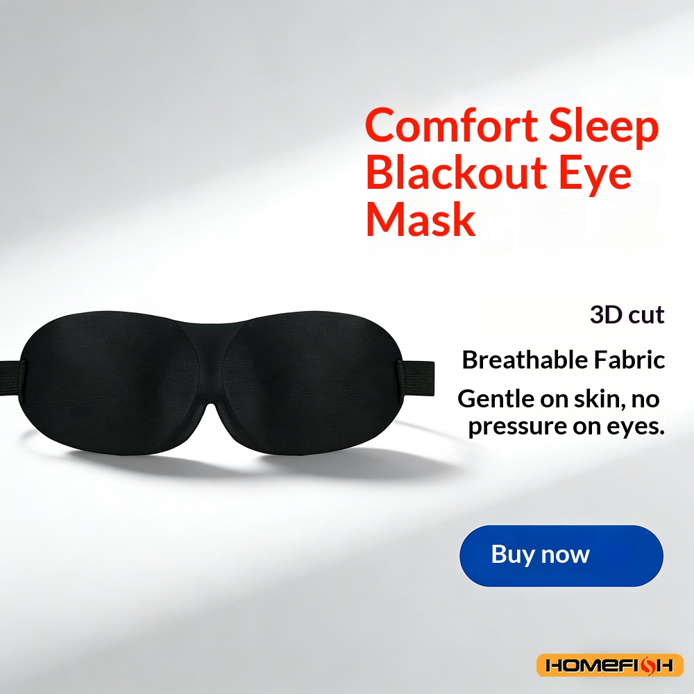 AliExpress Breathable 3D Adjustable Sleep Mask – Blocks Light, Allows Air Circulation for Eyes, Unisex Comfort Fit, view 2