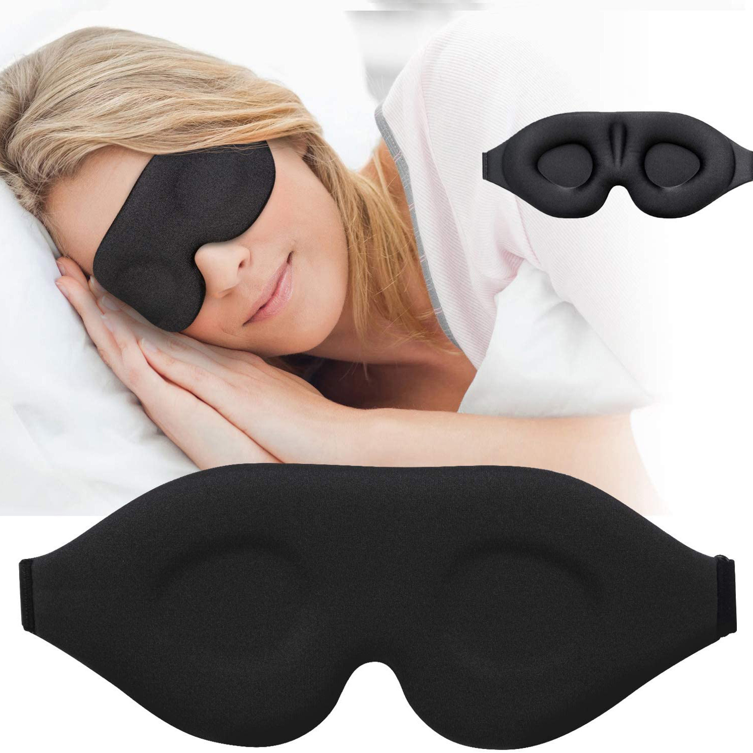 AliExpress Breathable 3D Adjustable Sleep Mask – Blocks Light, Allows Air Circulation for Eyes, Unisex Comfort Fit, view 5