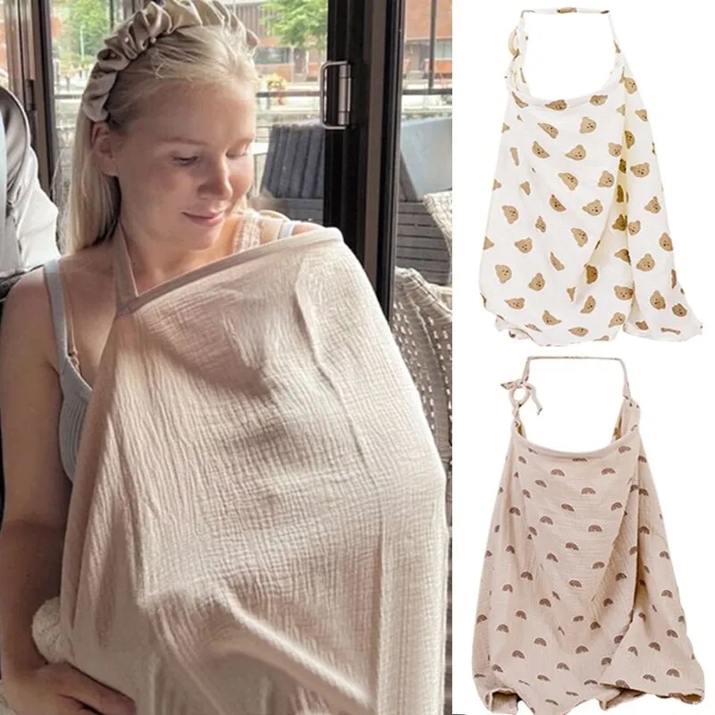 AliExpress Breathable Baby Nursing Cover Maternity Breastfeeding Cover Cotton Muslin Baby Feeding Blanket Privacy Apron Stroller Blankets