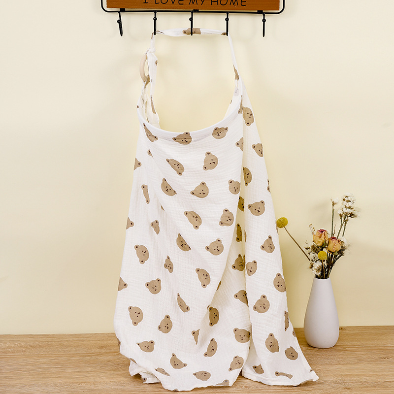 AliExpress Breathable Baby Nursing Cover Maternity Breastfeeding Cover Cotton Muslin Baby Feeding Blanket Privacy Apron Stroller Blankets, view 4