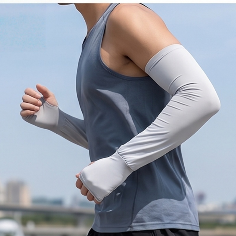 AliExpress Breathable Ice Silk Arm Sleeves Elastic Sun‑proof Hand Cover Sleeves for Outdoor Running Driving Cycling Sports