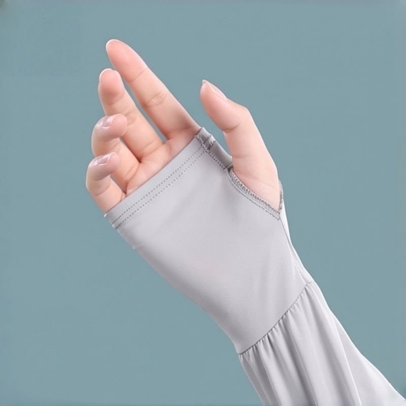 AliExpress Breathable Ice Silk Arm Sleeves Elastic Sun‑proof Hand Cover Sleeves for Outdoor Running Driving Cycling Sports, view 6