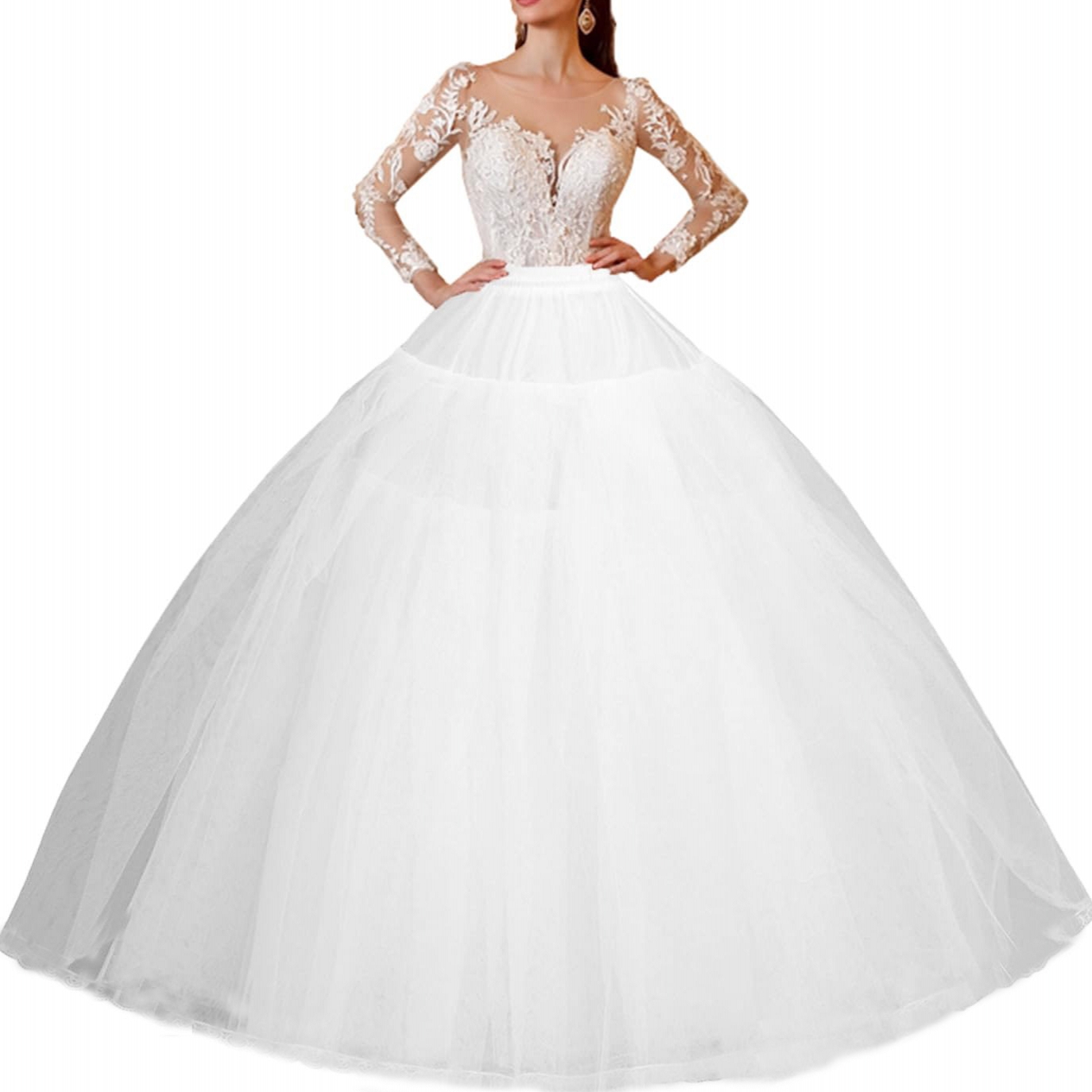 AliExpress Bridal Wedding Petticoat Underskirt Ball Gown Crinoline Slip Underskirt Bridae Prom Dress Petticoats, view 5