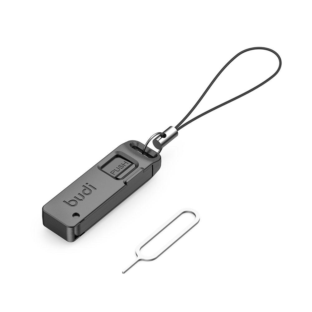 AliExpress BUDI Anti-Lost Sim Card Eject Pin Needle Plastic Storage Box Mobile Phone Steel Ejector Pin SIM TF Card Tray Opener Keyring