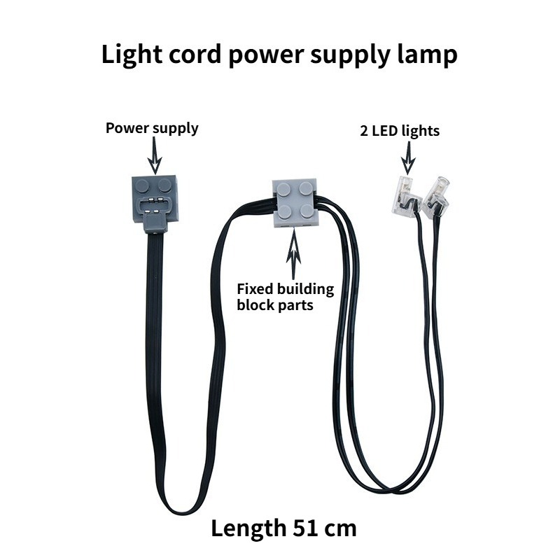 AliExpress Building Block Toy Assembly, MOC Technology Motor Motor Mechanical Power Combination LED Light Cord Extension Spare Parts 88002, view 5