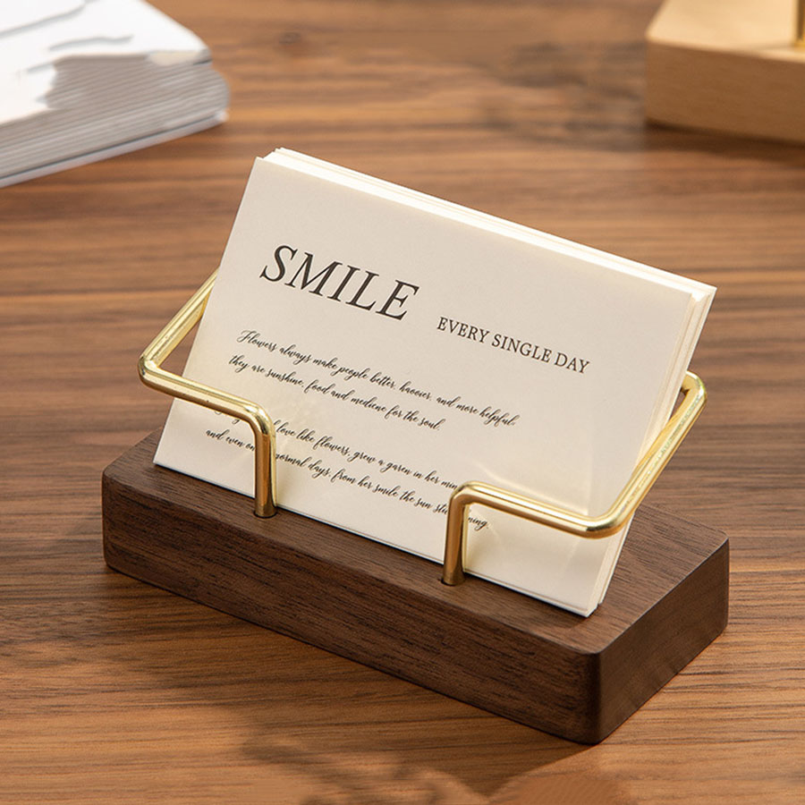 AliExpress Wooden Business Card Holder Desk Stand
