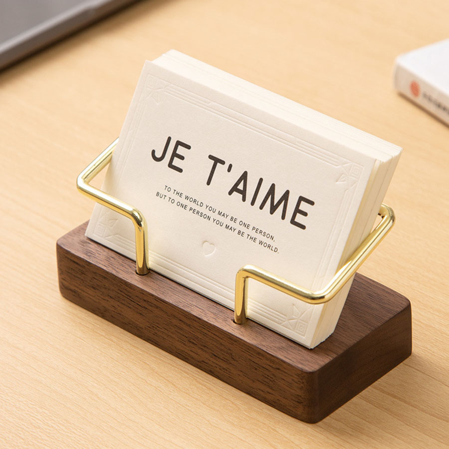 AliExpress Wooden Desktop Business Card Holder, view 2