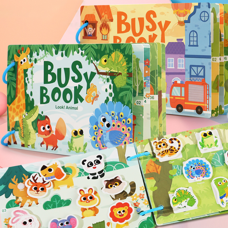AliExpress Busy Book for Kids, Animals Vehicles Dinosaurs Stickers, Matching Number & Letter Games, Interactive Learning Activity Book