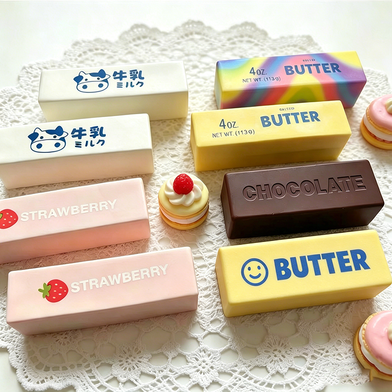 AliExpress Butter Squishy Super Soft Food Squishy Toys Stress Relief Moist Squeeze Fidget Toy Butter Stick Chocolate Squish Toy Autism Gift, view 2