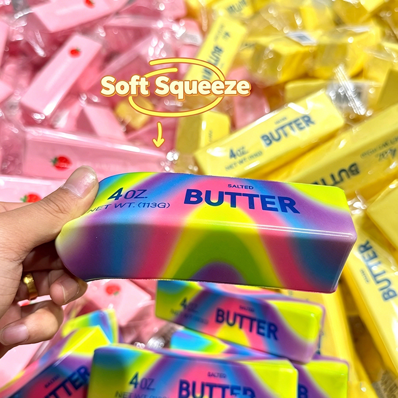 AliExpress Butter Squishy Super Soft Food Squishy Toys Stress Relief Moist Squeeze Fidget Toy Butter Stick Chocolate Squish Toy Autism Gift, view 3