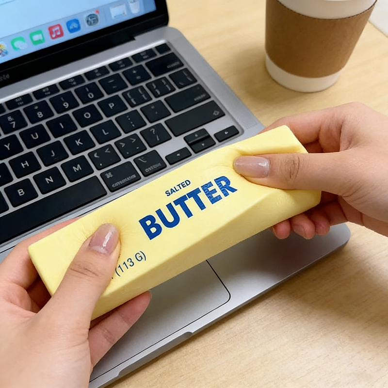 AliExpress Butter Squishy Super Soft Food Squishy Toys Stress Relief Moist Squeeze Fidget Toy Butter Stick Chocolate Squish Toy Autism Gift, view 6