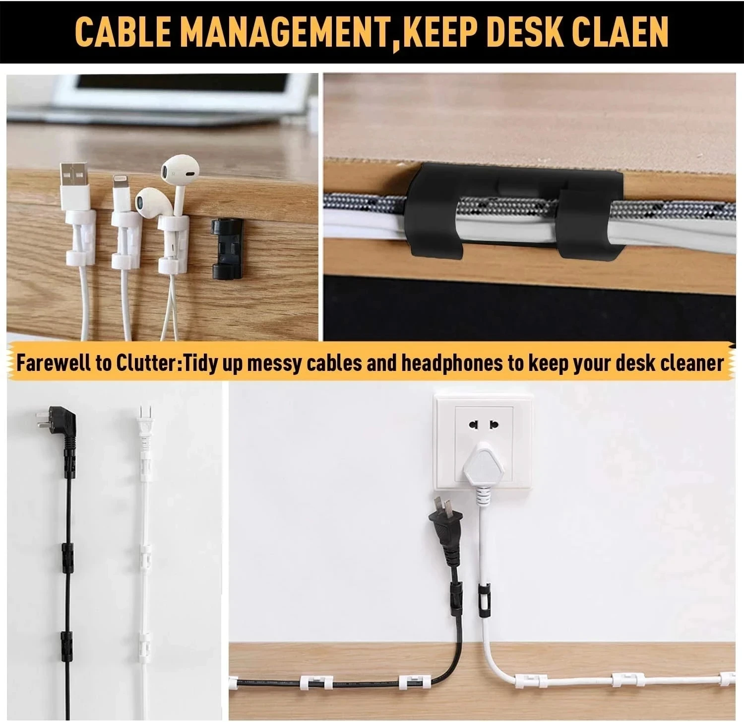 AliExpress Self-Adhesive Cable Clips for Desk and Car, view 4