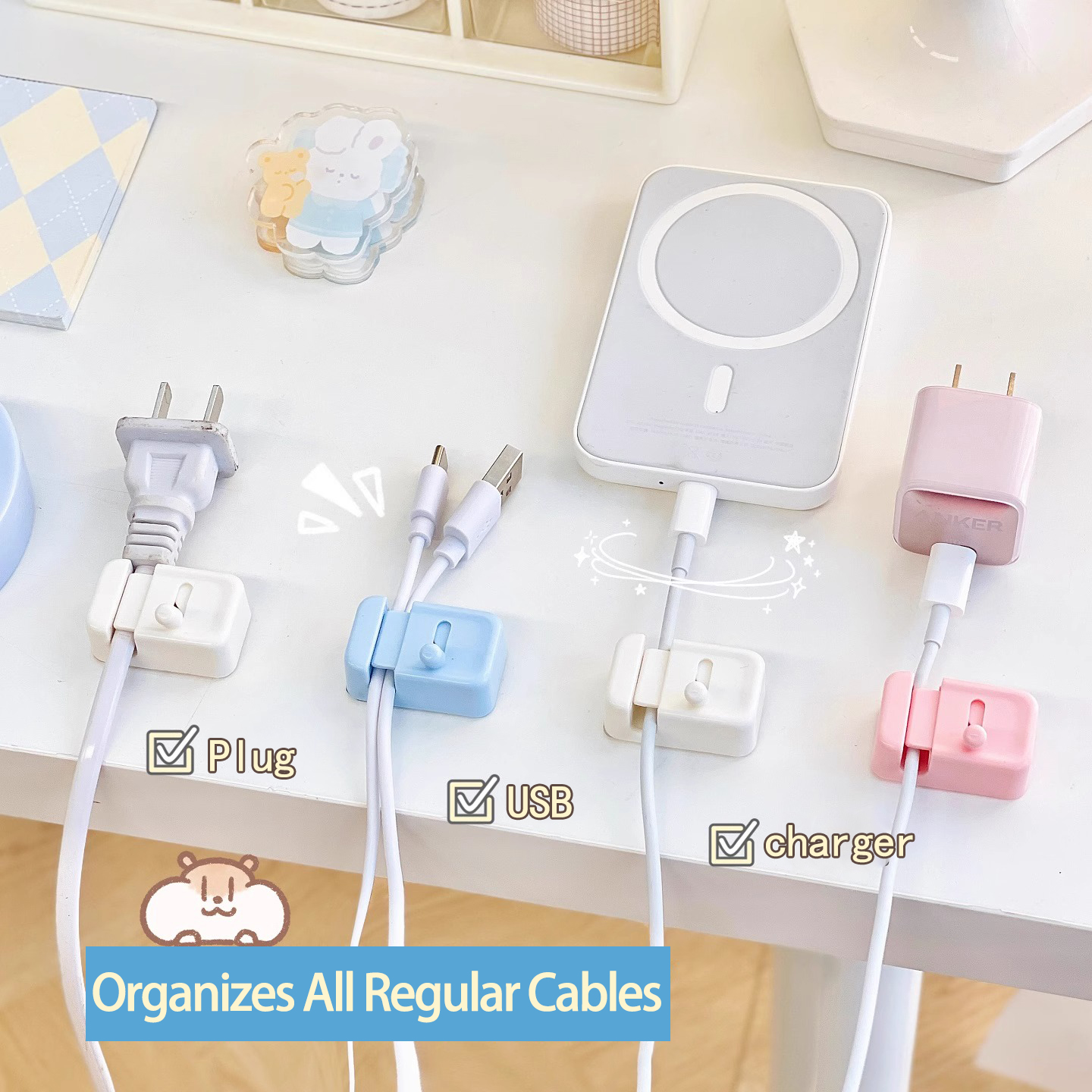 AliExpress No-Drill Desk Edge Cable Management Clip, view 2