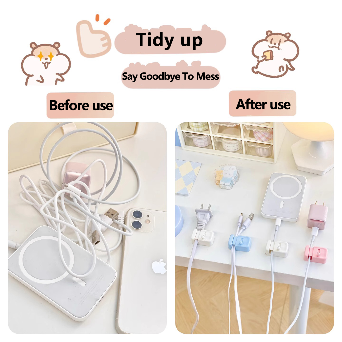 AliExpress No-Drill Desk Edge Cable Management Clip, view 3