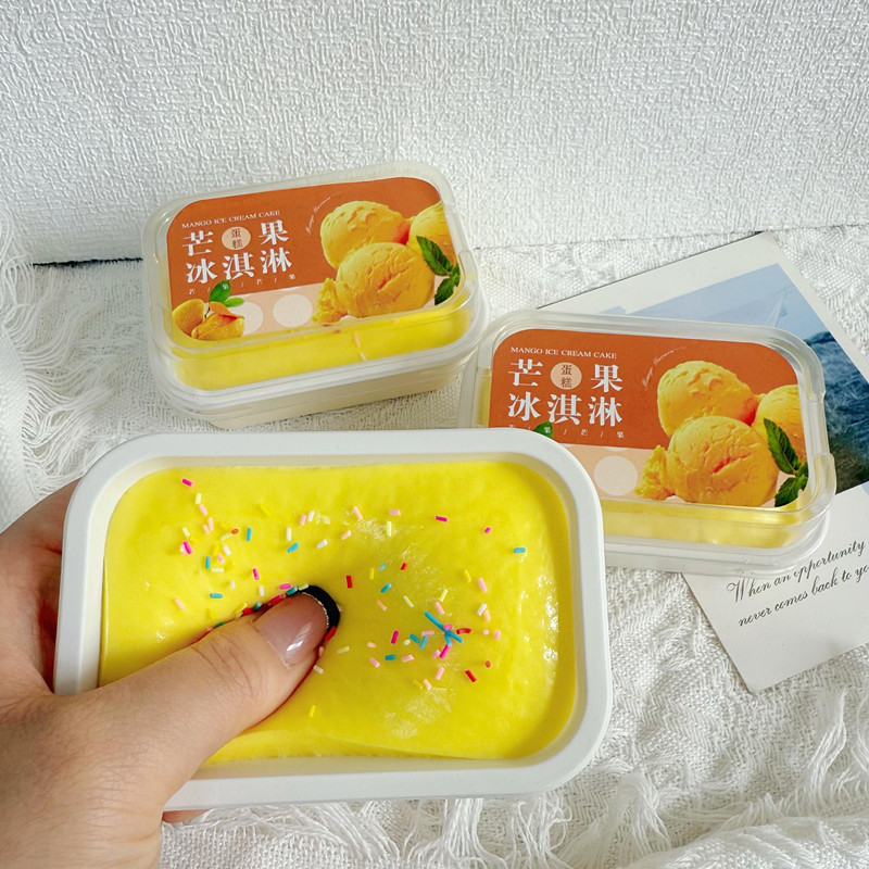 AliExpress Cake Shape Squeeze Fidget Toy Soft Stress Relief Decompression Toy Cute Desktop Ornament Decorative Figurine For Home Office, view 6