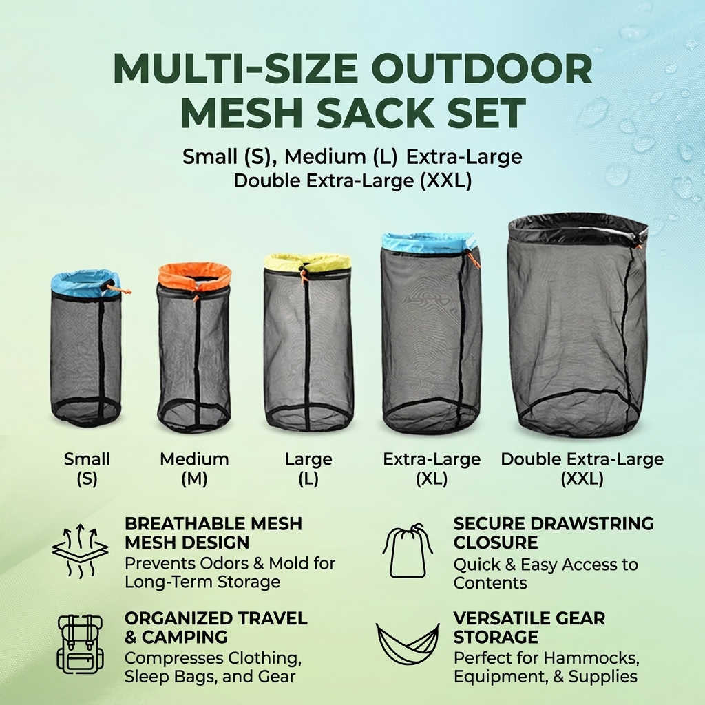 AliExpress Mesh Drawstring Compression Sack for Hammock Gear, view 4