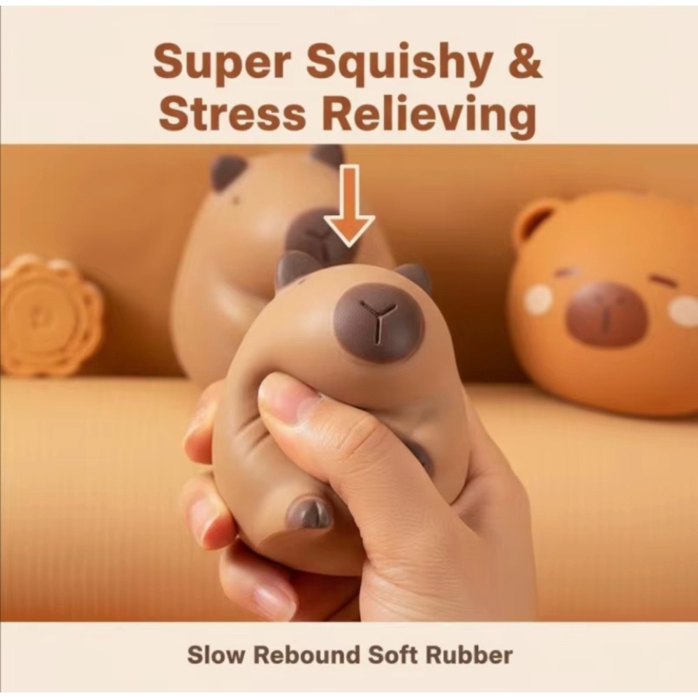 AliExpress Capybara Slow Rising Squishy Kawaii Squishy Fidget Toy Stress Relief Squeeze Toy for  Adults Gift, view 6