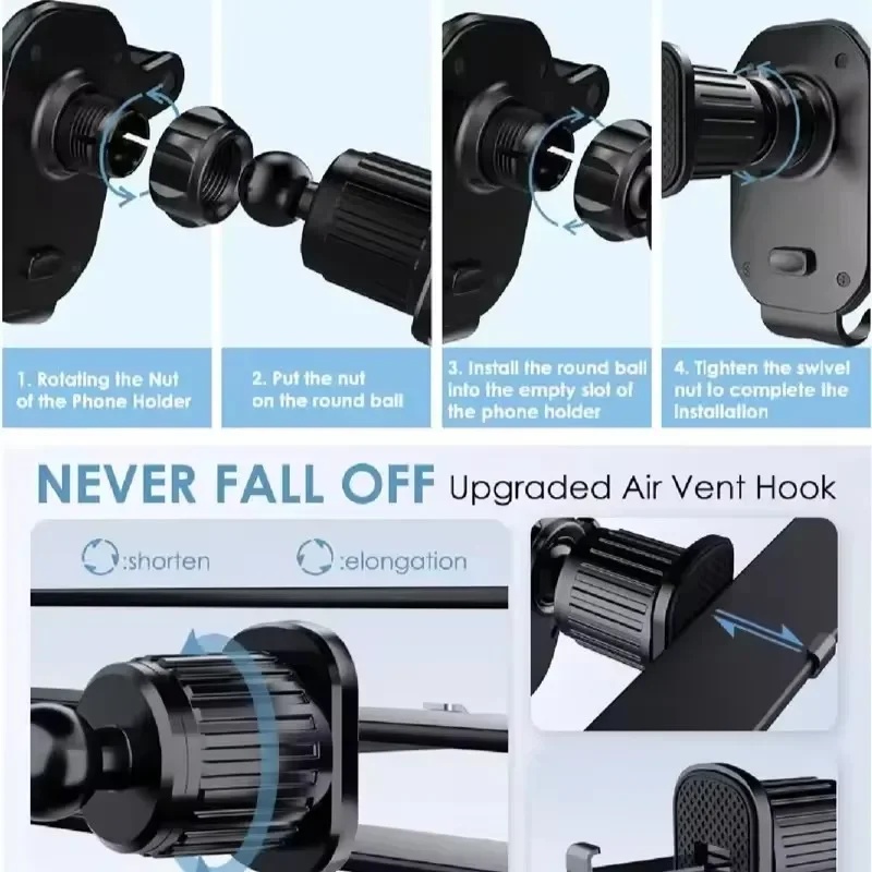AliExpress Gravity Car Phone Holder for Spiral Air Vents, view 4