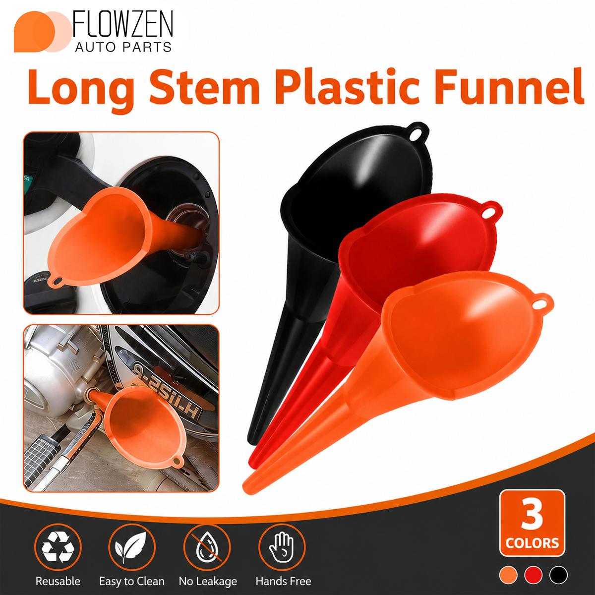 AliExpress Long-Neck Plastic Funnel for Fuel and Coolant
