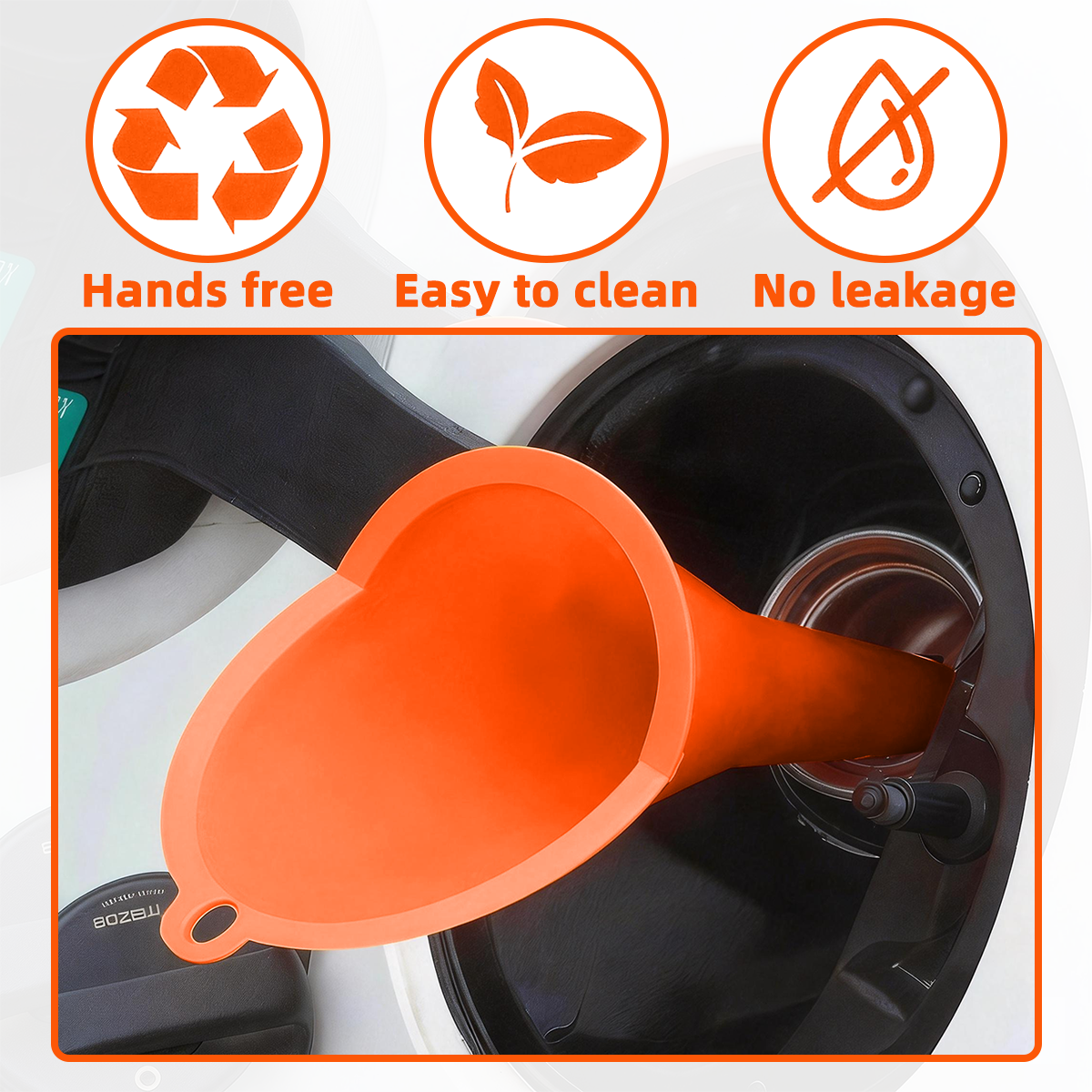 AliExpress Car Plastic Funnel Long Pole Fuel Water Coolant Cleaning Agent Gas Fuel Coolant Filling Tool Car Splash Proof Plastic Oil Funnel, view 3