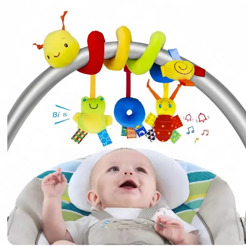 AliExpress Car Seat Toys Infant Baby Spiral Activity Hanging Rattle Toys Plush Hanging Stroller Sensory Toys For Newborn Gift, view 3