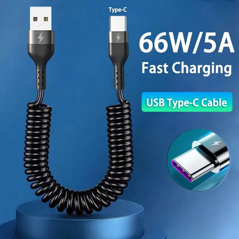 AliExpress Retractable Spring Car Charging Cable for Phones
