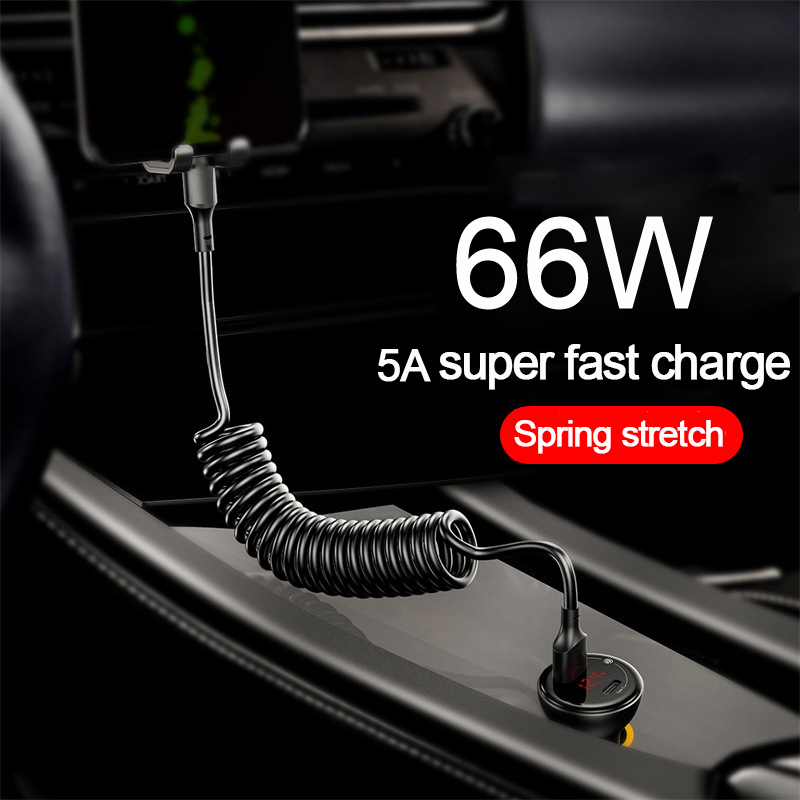 AliExpress Retractable Spring Car Charging Cable for Phones, view 3