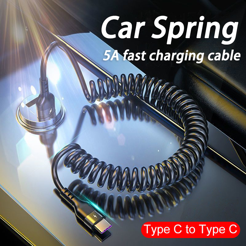AliExpress Retractable Spring Car Charging Cable for Phones, view 4