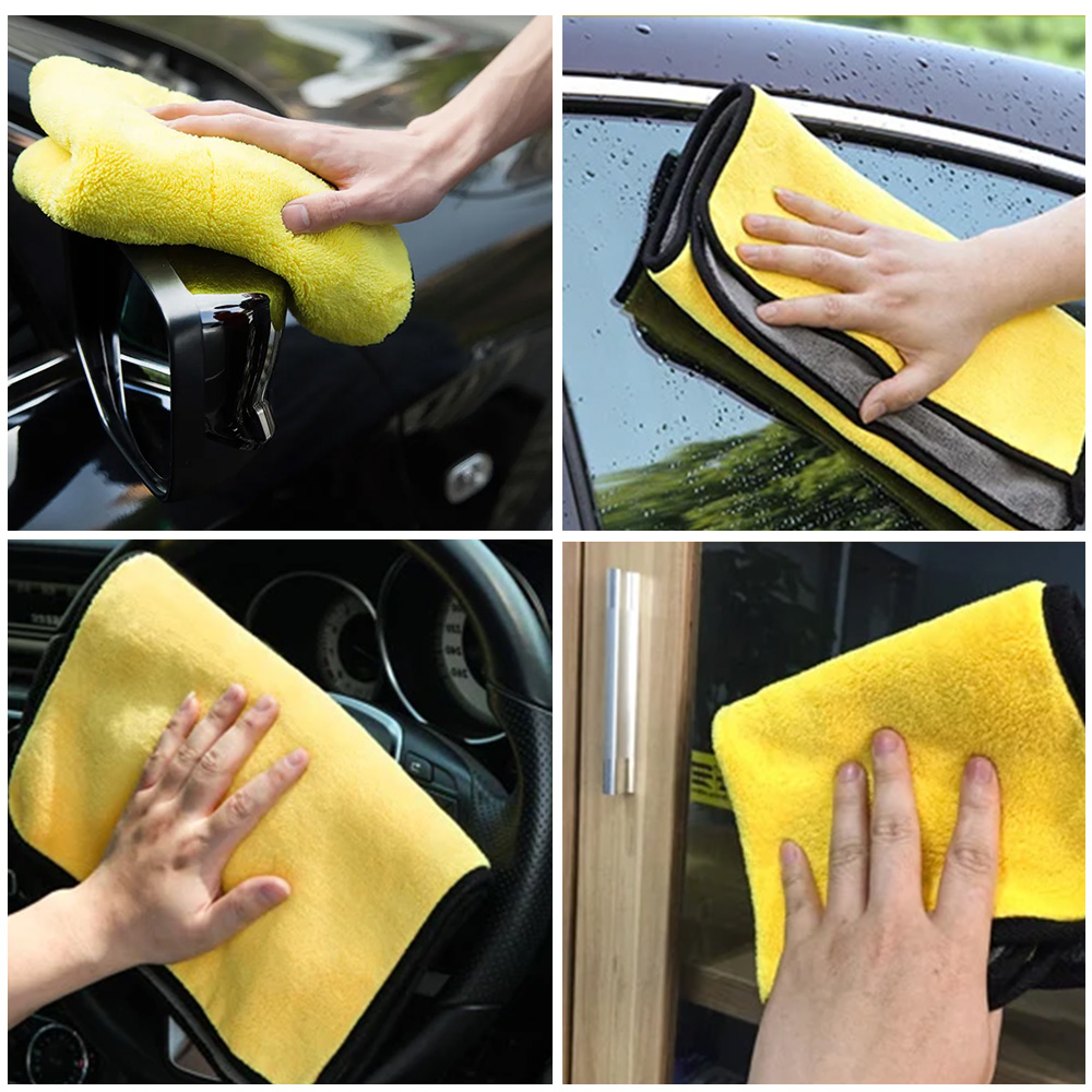 AliExpress Car Wash Microfiber Towel 30x30/60CM Car Cleaning Drying Cloth Hemming Car Care Cloth Detailing Car Wash Towel, view 2