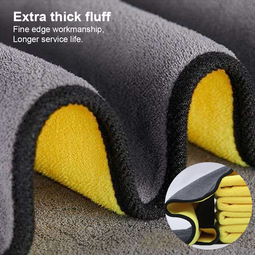 AliExpress Car Wash Microfiber Towel 30x30/60CM Car Cleaning Drying Cloth Hemming Car Care Cloth Detailing Car Wash Towel, view 4