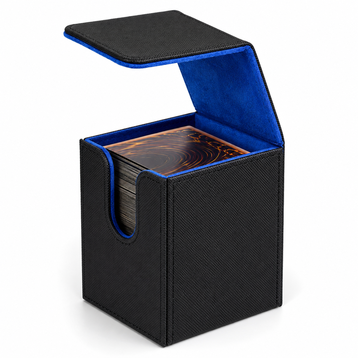 AliExpress Card Deck Box PU Leather Trading Card Case Magnetic Storage Holder Fits 100+ Sleeved Cards for TCG CCG Game Cards Organizer Blue