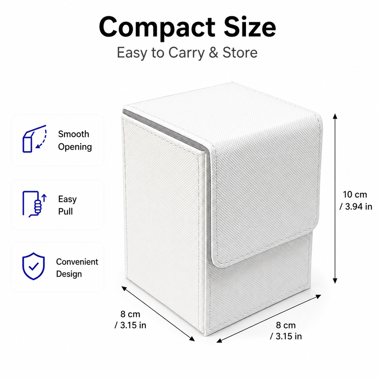 AliExpress Card Deck Box PU Leather Trading Card Case Magnetic Storage Holder Fits 100+ Sleeved Cards for TCG CCG Game Cards Organizer Blue, view 6