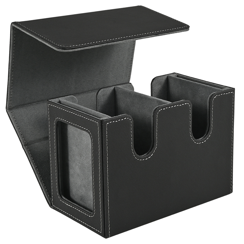 AliExpress Card Deck Box with 2 Commander Display, Double Deck Box for 140+ Single Sleeved Cards, Fits for TCG CCG Magic Cards
