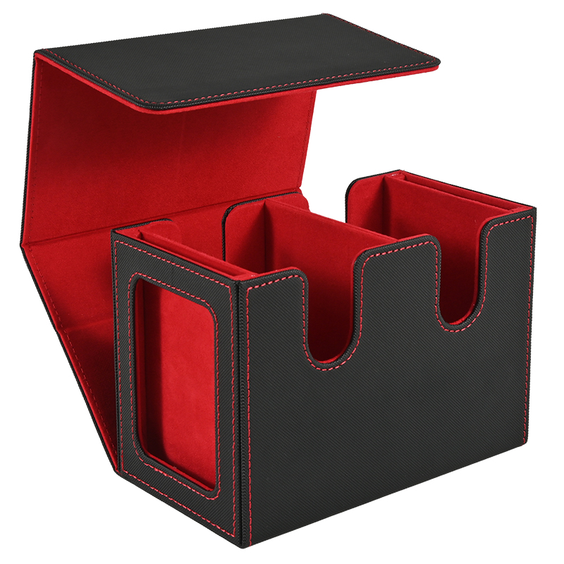 AliExpress Card Deck Box with 2 Commander Display, Double Deck Box for 140+ Single Sleeved Cards, Fits for TCG CCG Magic Cards, view 2
