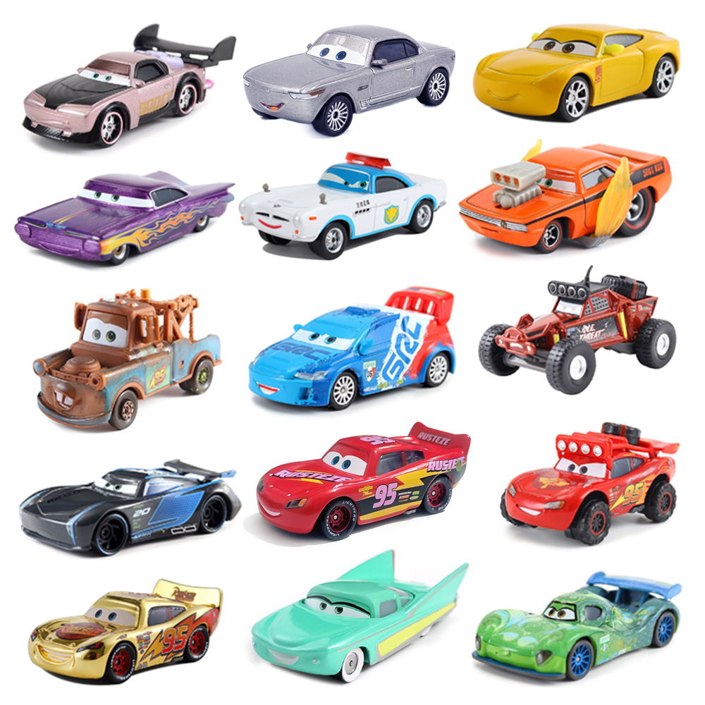 AliExpress Cars 2 Cars 3 Lightning McQueen Mater Sheriff Flo Ramone Alloy Cars 1:55 Metal Die Casting Model Cars Toys Birthday Gifts