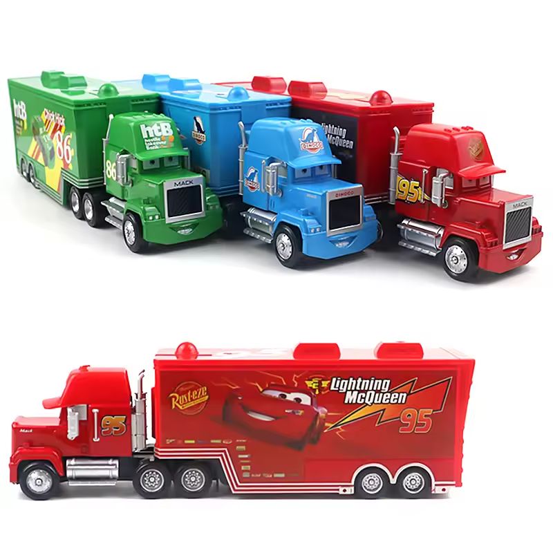 AliExpress Cars Toy Truck Lightning McQueen Uncle Mike Alloy Diecast Model Container Hauler Trucks Children's Christmas Toys