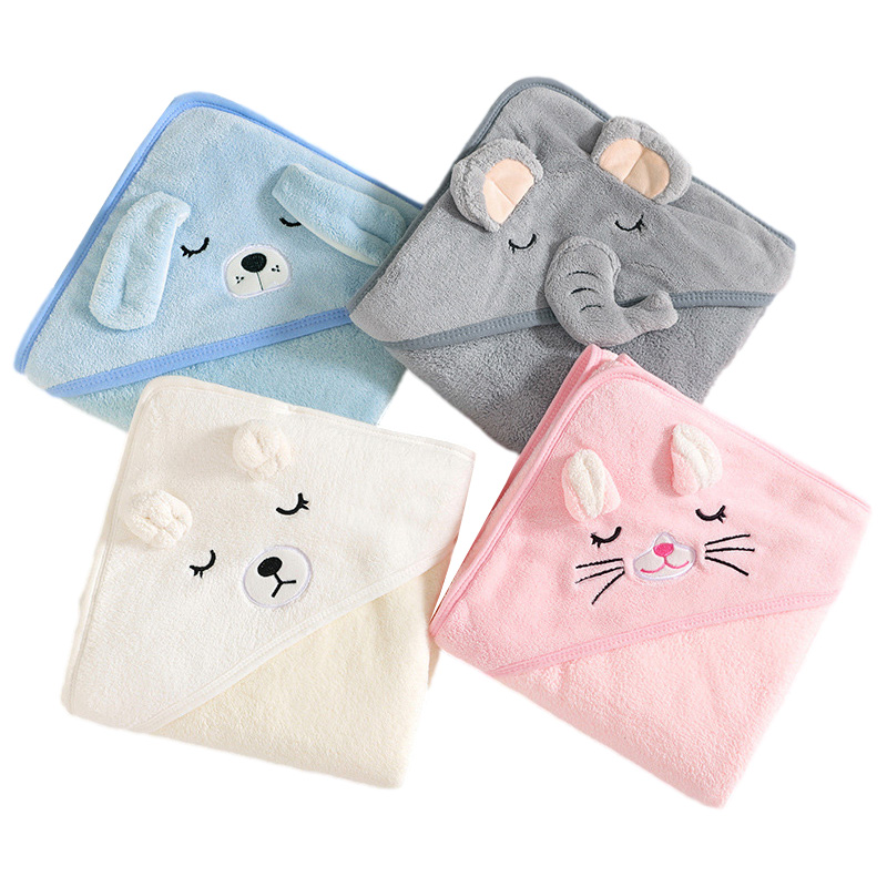 AliExpress Cartoon Animal Baby Bath Towels Soft Newborn Hooded Towel Blanket Toddler Bathrobe Warm Sleeping Swaddle Wrap for Boys Girls, view 2