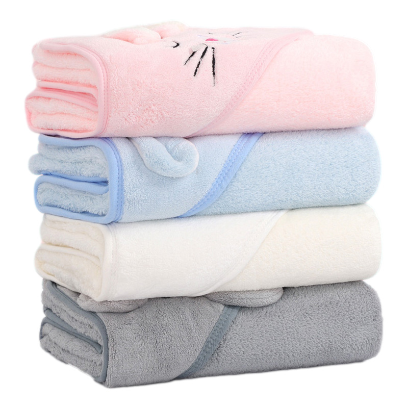 AliExpress Cartoon Animal Baby Bath Towels Soft Newborn Hooded Towel Blanket Toddler Bathrobe Warm Sleeping Swaddle Wrap for Boys Girls, view 3