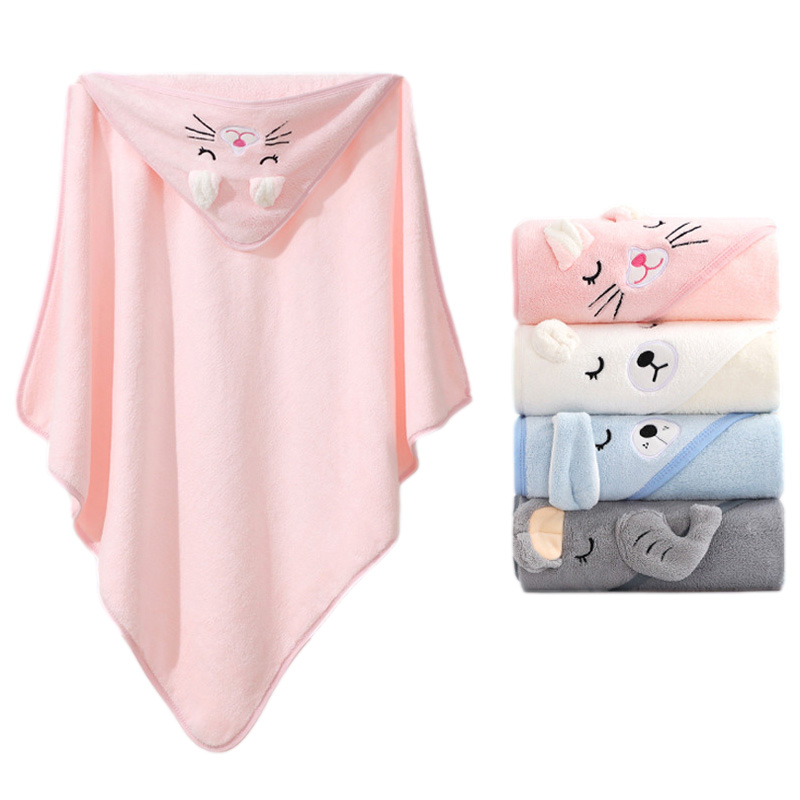 AliExpress Cartoon Animal Baby Bath Towels Soft Newborn Hooded Towel Blanket Toddler Bathrobe Warm Sleeping Swaddle Wrap for Boys Girls, view 4