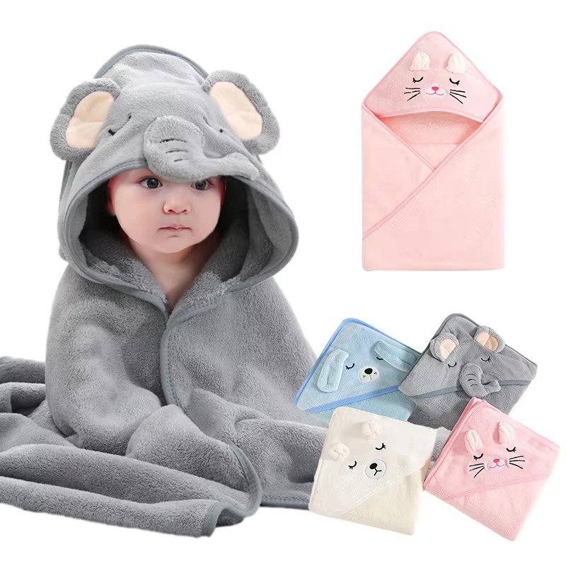 AliExpress Cartoon Baby Bath Towels Soft Newborn Hooded Towel Blanket Cute Toddler Bathrobe Warm Sleeping Swaddle Wrap for Boys Girls