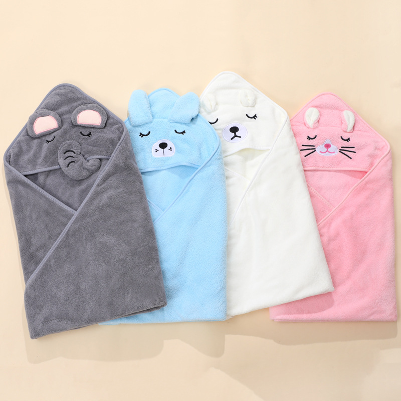AliExpress Cartoon Baby Bath Towels Soft Newborn Hooded Towel Blanket Cute Toddler Bathrobe Warm Sleeping Swaddle Wrap for Boys Girls, view 3