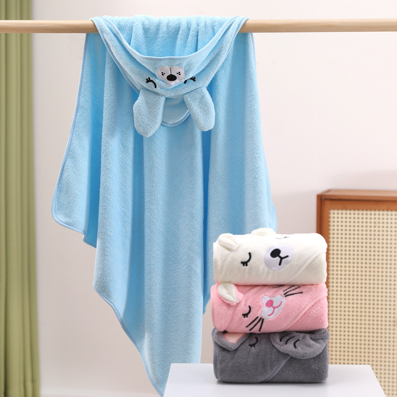 AliExpress Cartoon Baby Bath Towels Soft Newborn Hooded Towel Blanket Cute Toddler Bathrobe Warm Sleeping Swaddle Wrap for Boys Girls, view 4