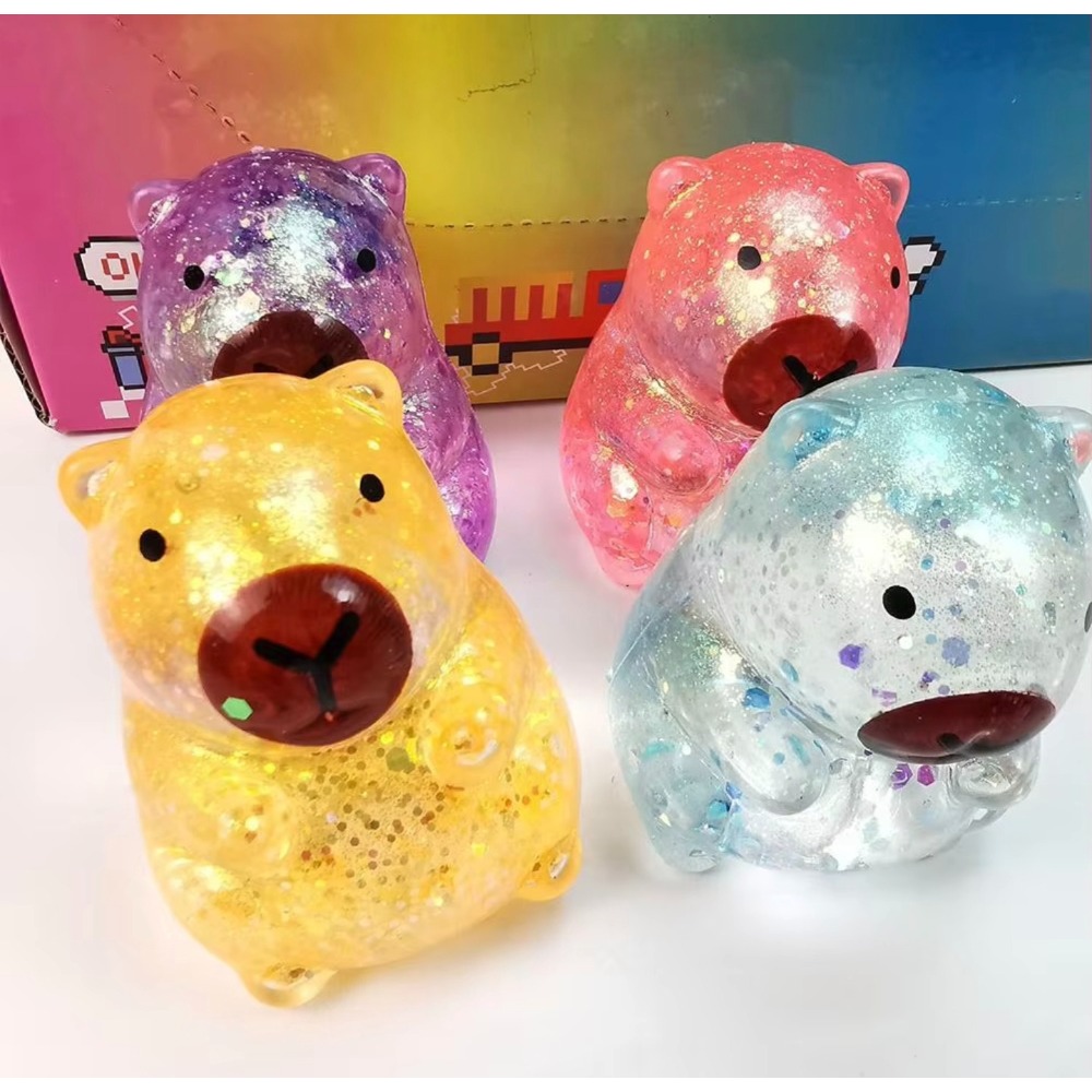 AliExpress Cartoon Capybara Decompression Toy Soft Glitter Gummy Fidget Toys Pinching and Stress Relief Tool Anti Stress Squeeze Toy G, view 5