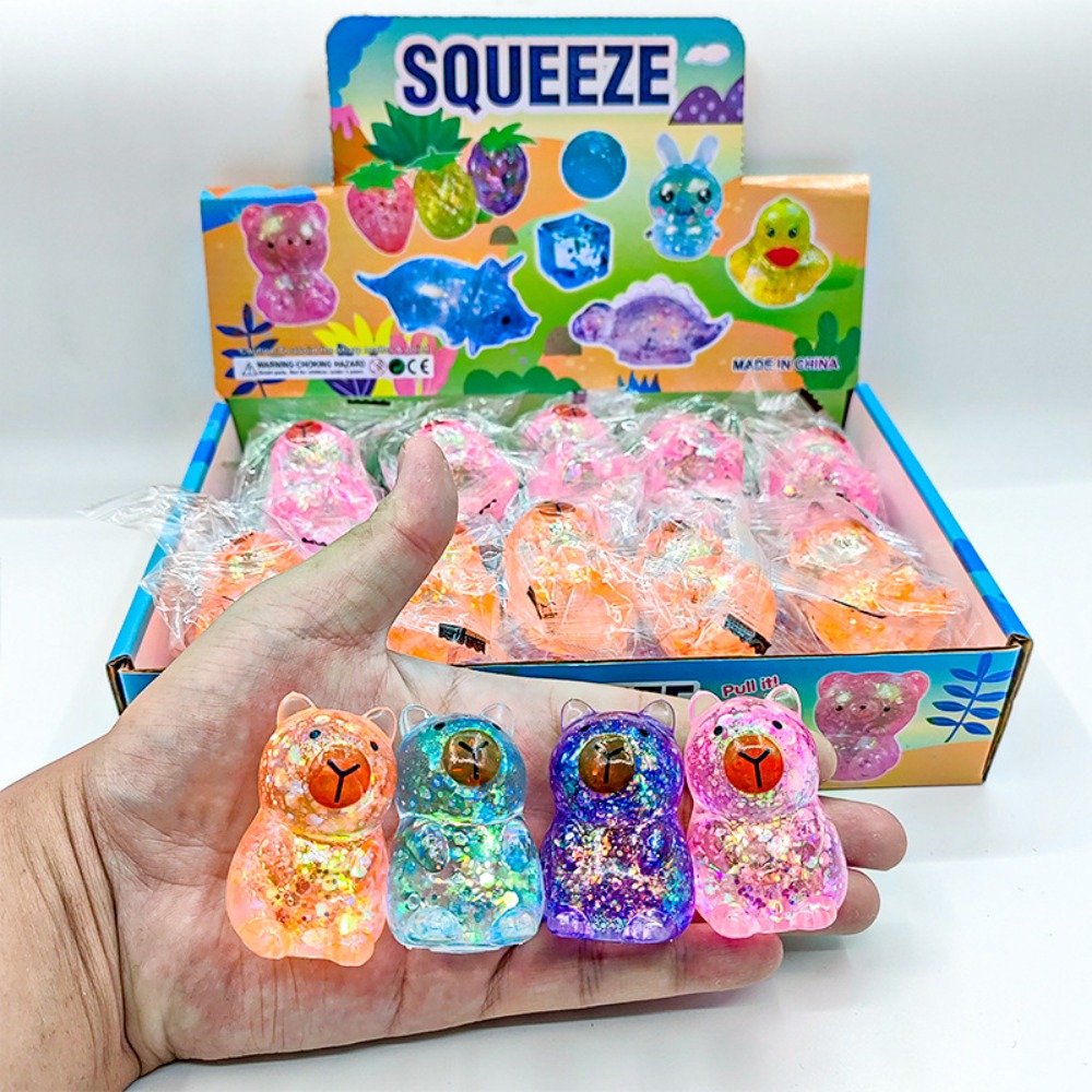 AliExpress Cartoon Capybara Decompression Toy Soft Glitter Gummy Fidget Toys Pinching and Stress Relief Tool Anti Stress Squeeze Toy G, view 6