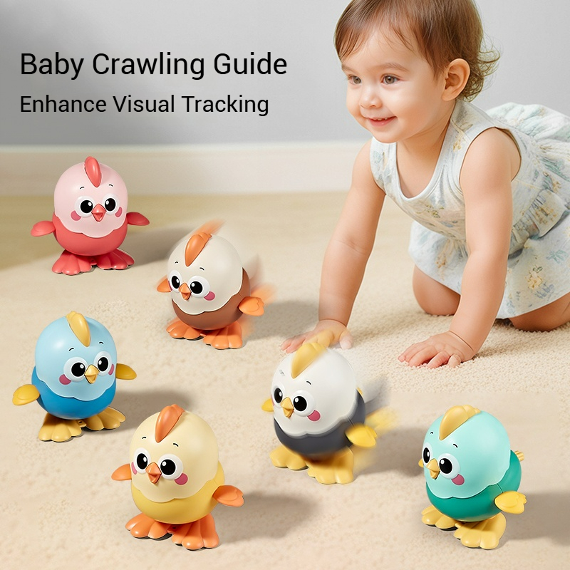 AliExpress Cartoon Clockwork Chick Toy On Chain Chick Move Jump Little Chicken Baby Move Crawl Toys Interactive Educational Toys Kids Gifts, view 2